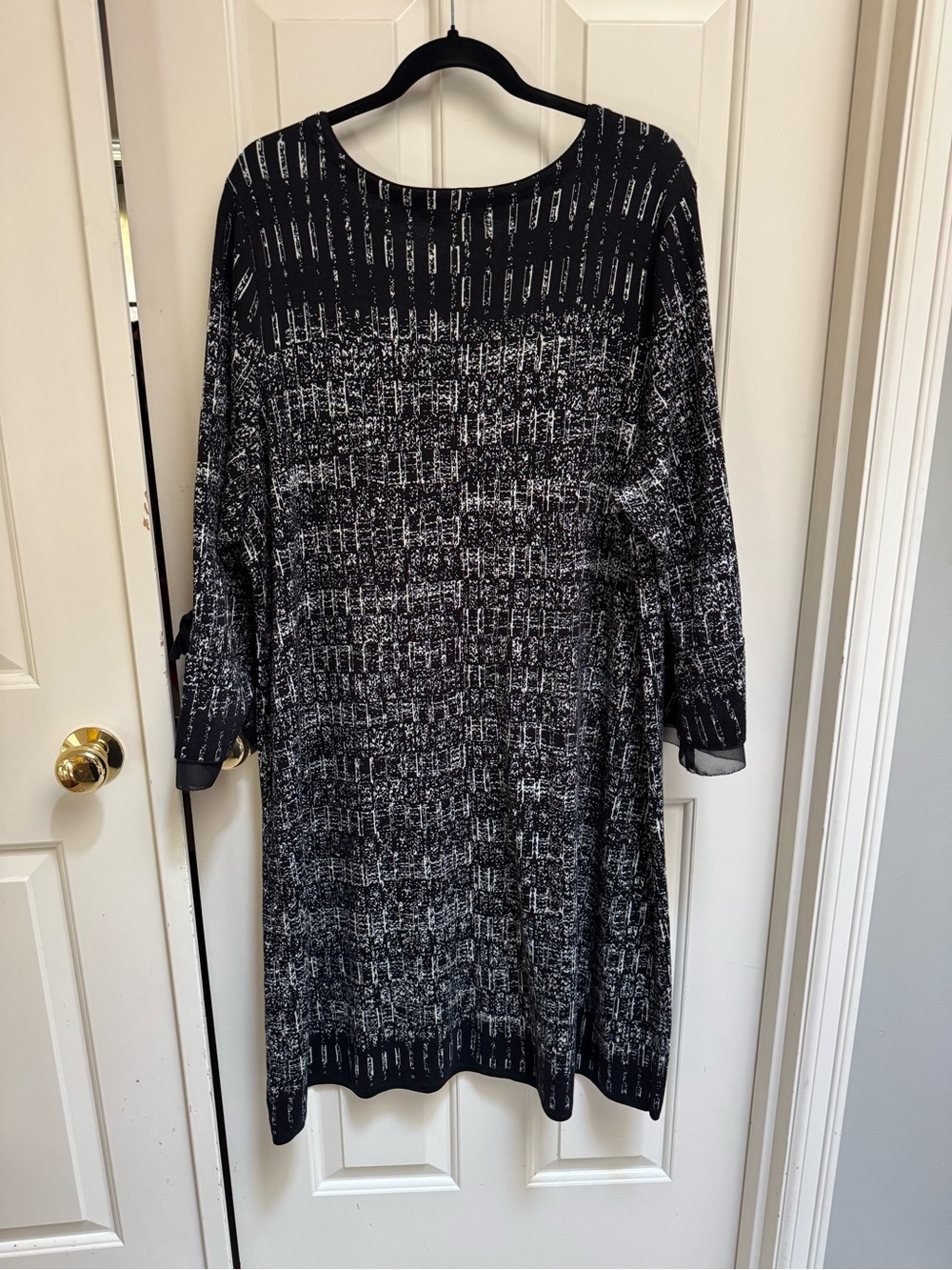 NIC+ZOE Black And Crem Tweed Sweater Midi Dress - Picture 7 of 7